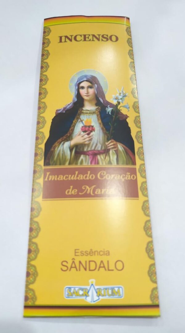Incenso em Vareta do Imaculado Coração de Maria de Sândalo